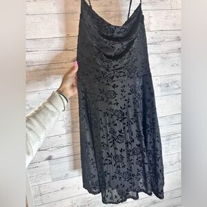 Rewind Black Dress with Floral Lace